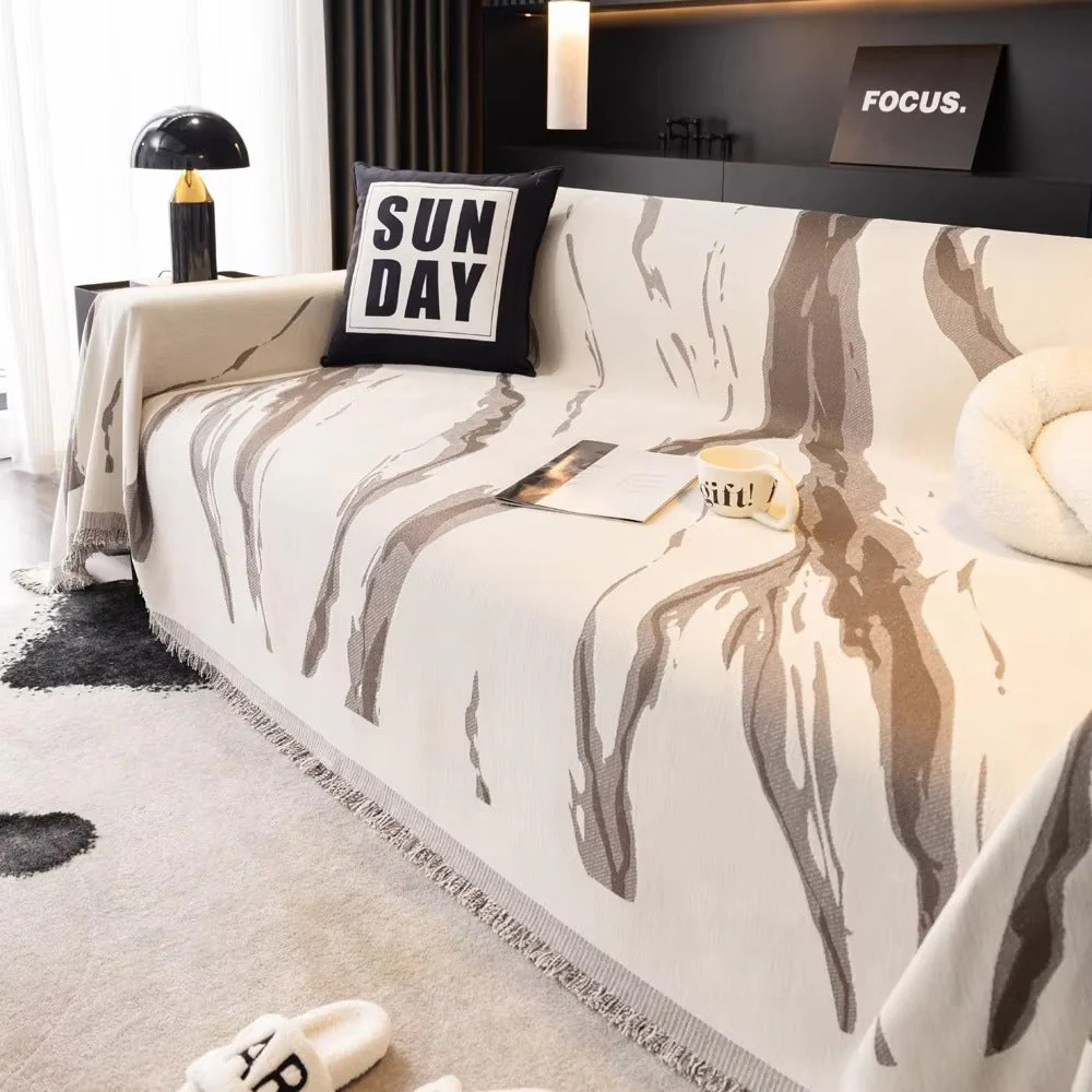 Abstract Brushstroke Chenille Sofa Cover - Image 7