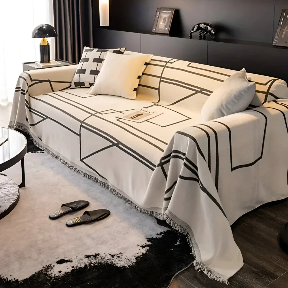 Abstract Grid Sofa Cover - Image 7