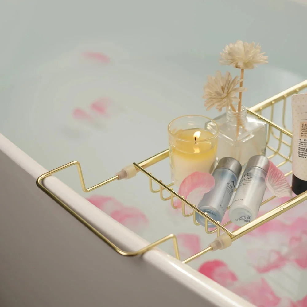 Adjustable Stainless Steel Bathtub Caddy Tray - Image 3