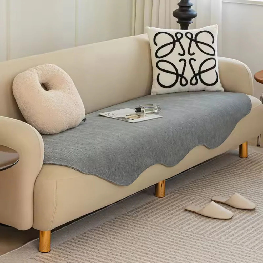 All-Season Plain Contour Fit Sofa Cover - Image 3