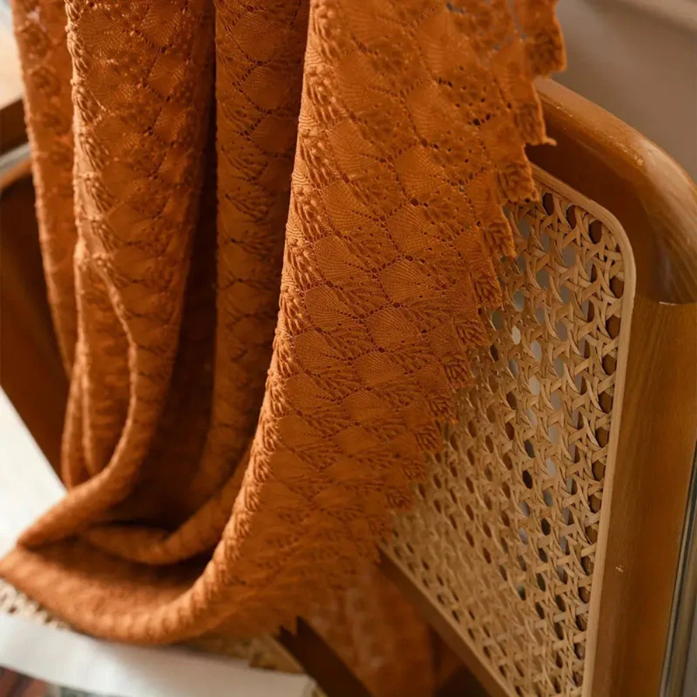 Amber Glow Boho Crochet Curtain - Image 4