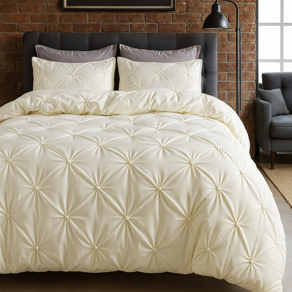 Amore Luxury Pinch Pleat Duvet Cover Set - Image 2