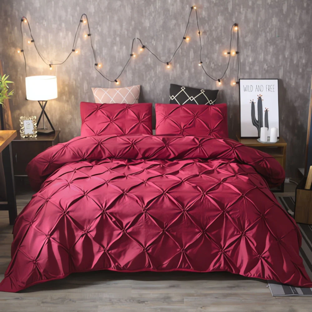 Amore Luxury Pinch Pleat Duvet Cover Set - Image 4