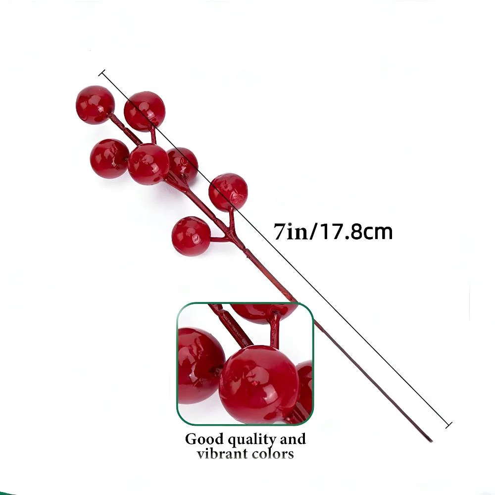 Artificial Pine Branches with Red Berries - Image 4