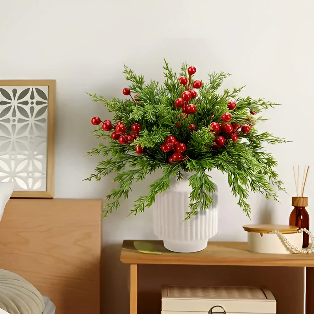 Artificial Pine Branches with Red Berries - Image 5