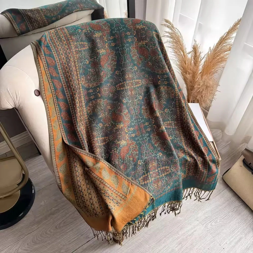 Artisan Boho Bloom Shawl Scarf - Image 2