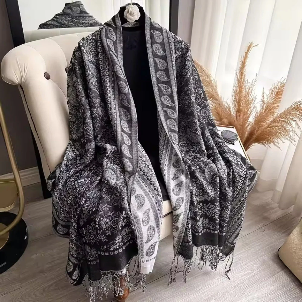 Artisan Boho Bloom Shawl Scarf - Image 5