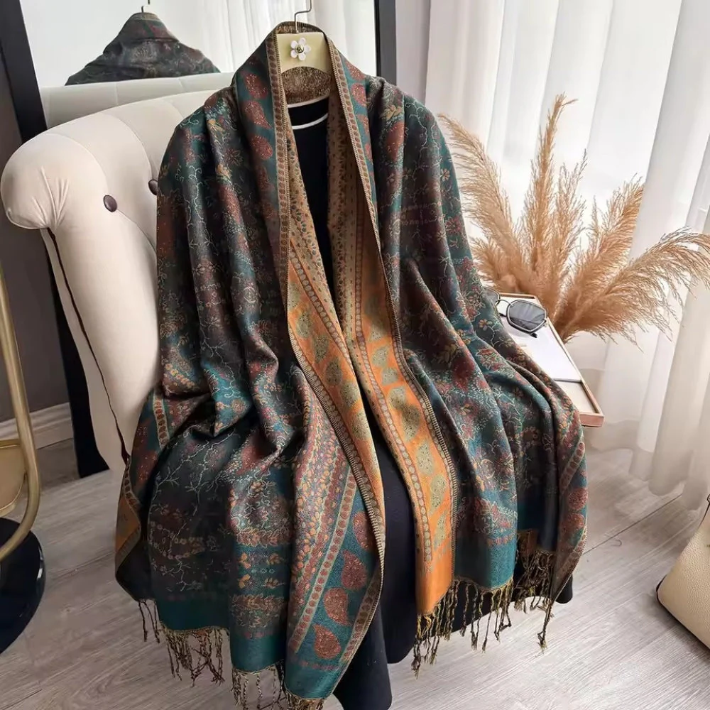 Artisan Boho Bloom Shawl Scarf - Image 6