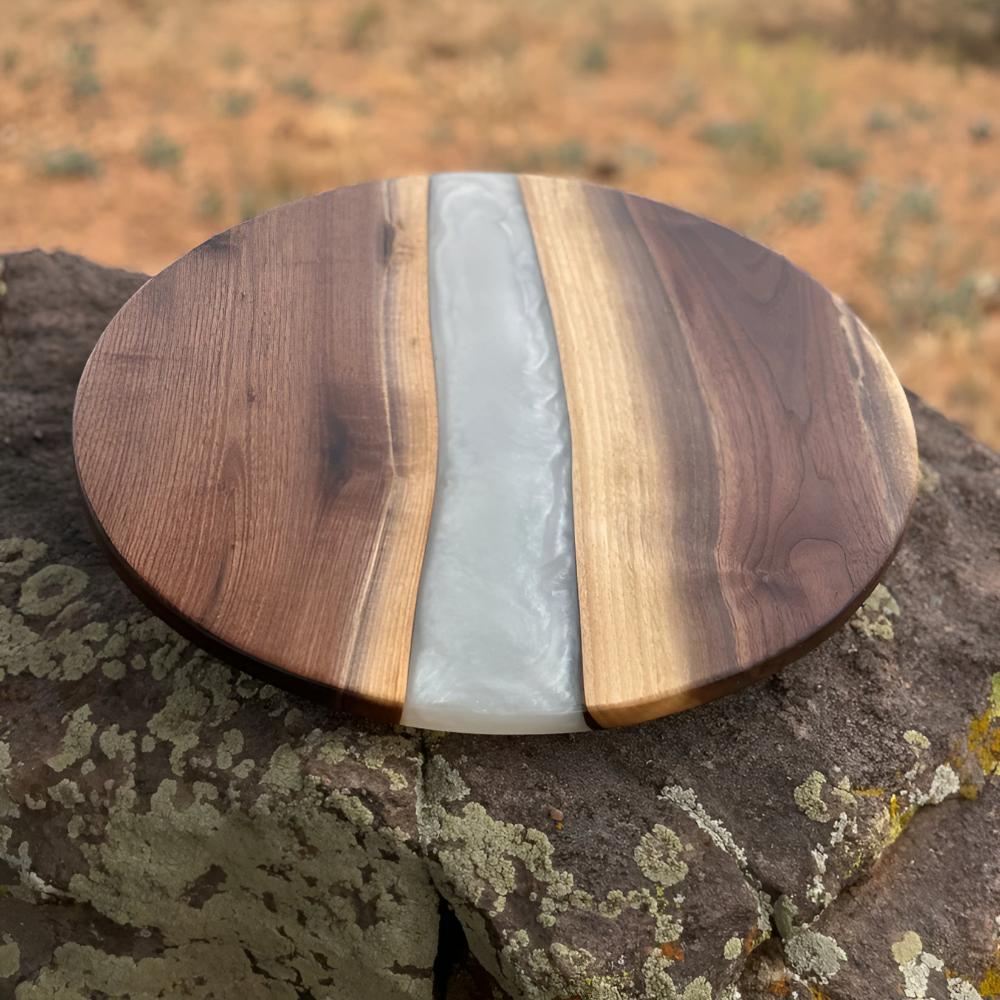 Artisan Epoxy Round Wood Chopping Board - Image 10