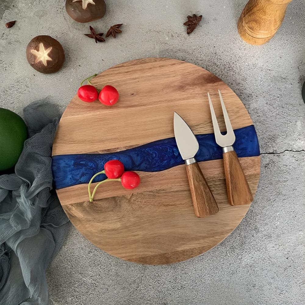 Artisan Epoxy Round Wood Chopping Board - Image 5