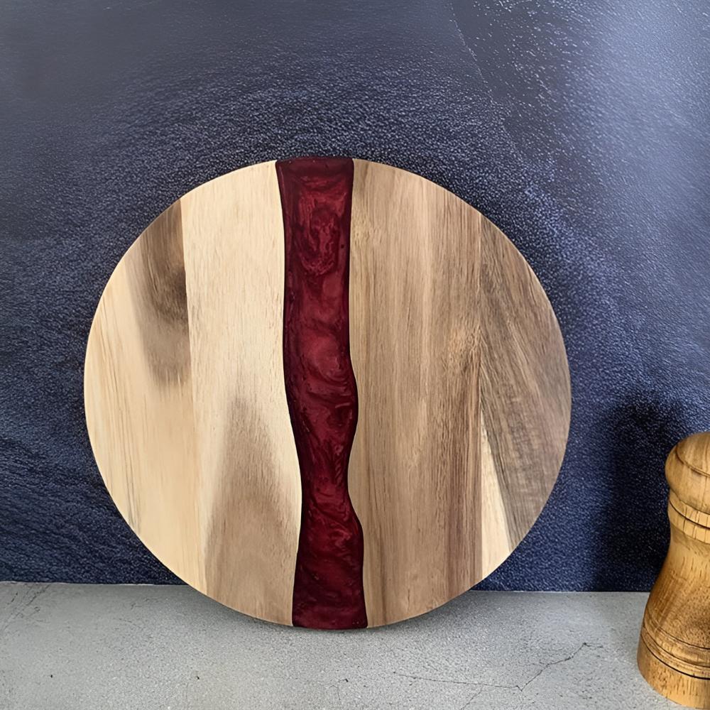 Artisan Epoxy Round Wood Chopping Board - Image 7