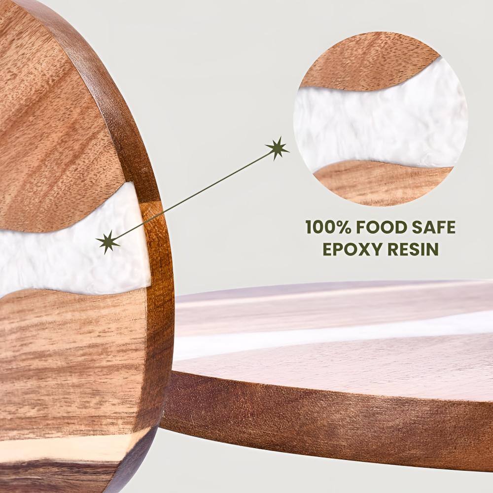 Artisan Epoxy Round Wood Chopping Board - Image 8