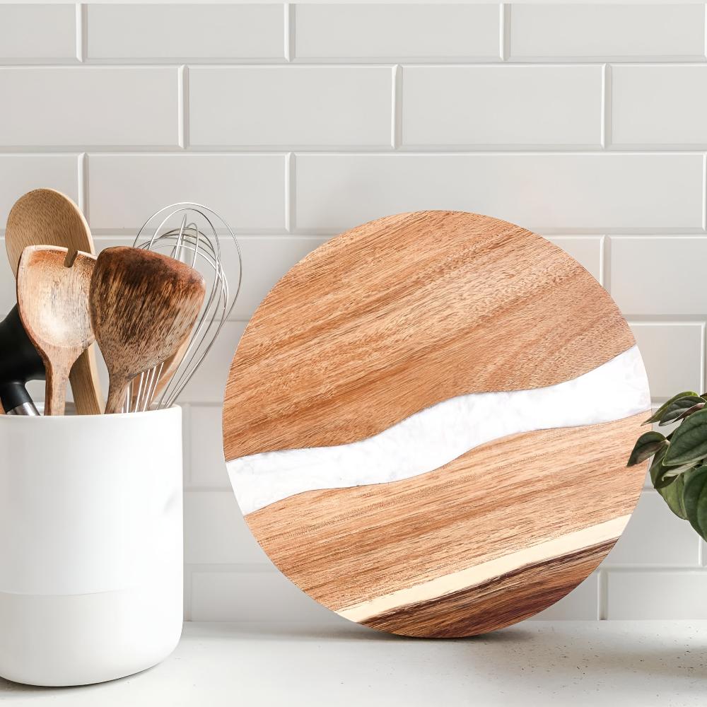 Artisan Epoxy Round Wood Chopping Board - Image 9