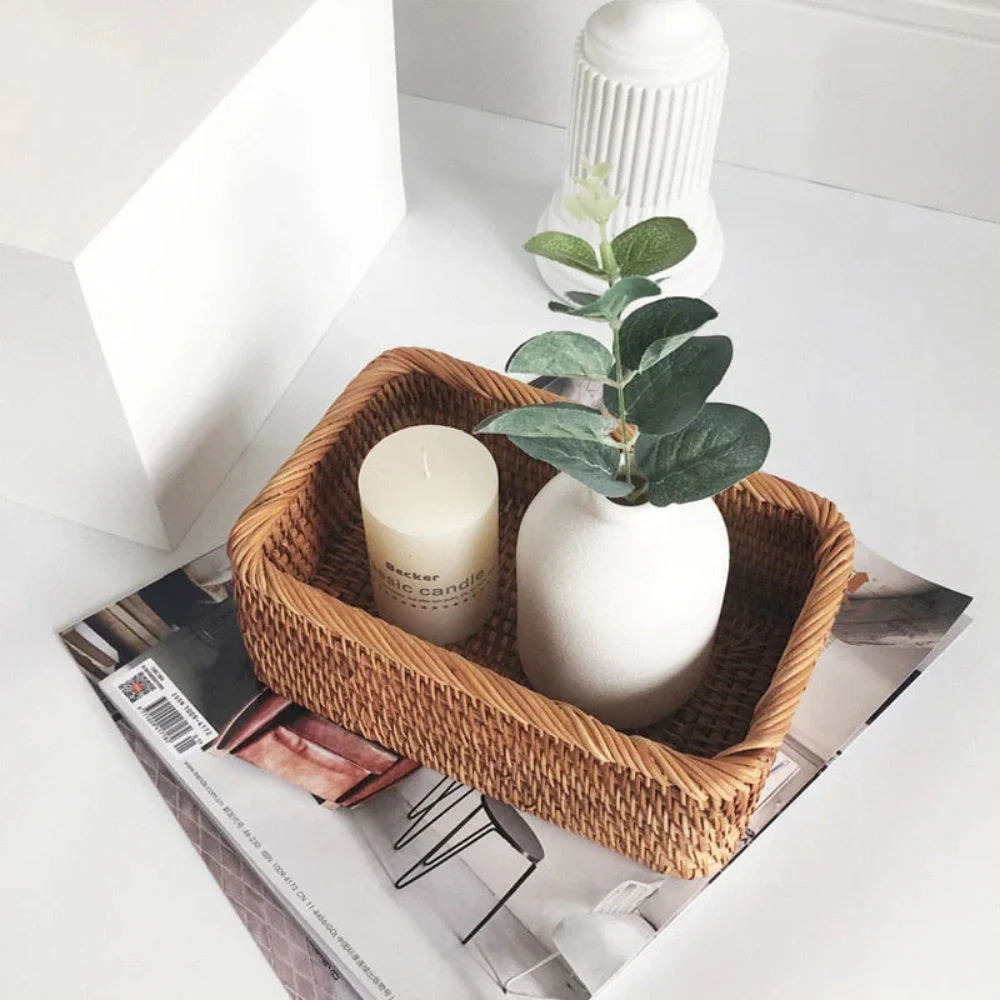 Artisan Rectangular Rattan Storage Basket - Image 6