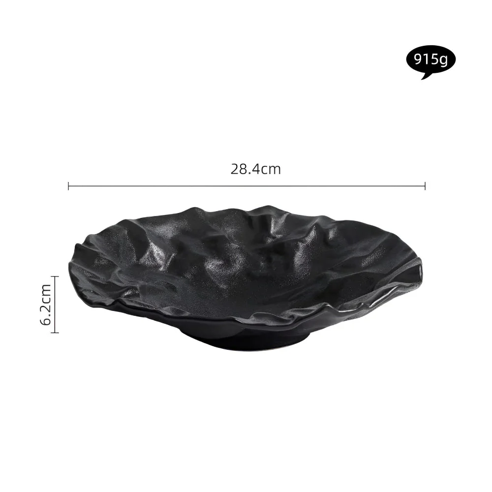 Artisan Wrinkled Paper Ceramic Plate - Image 8
