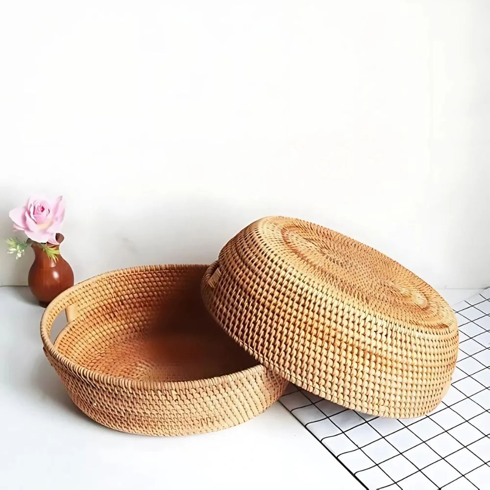Artisanal Woven Rattan Oval Tray - Image 6