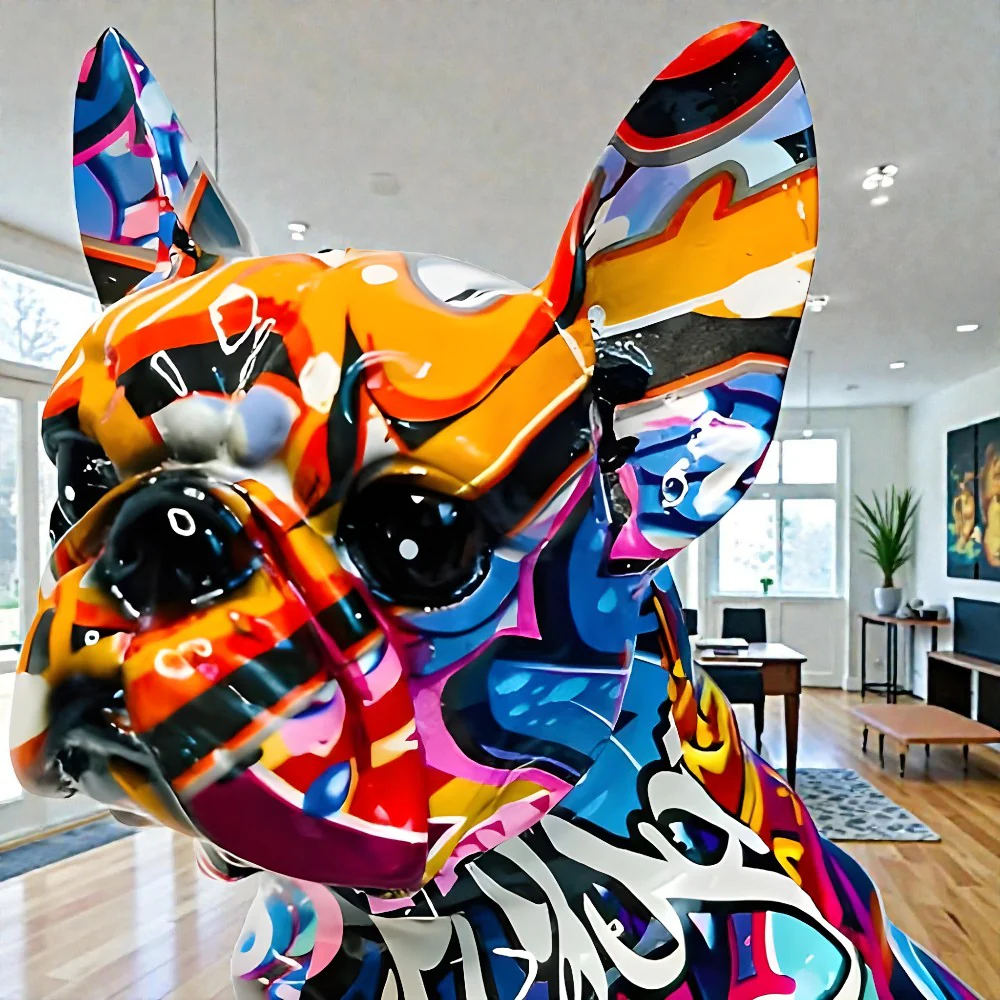 Artistic Bulldog Graffiti Figurine - Image 3