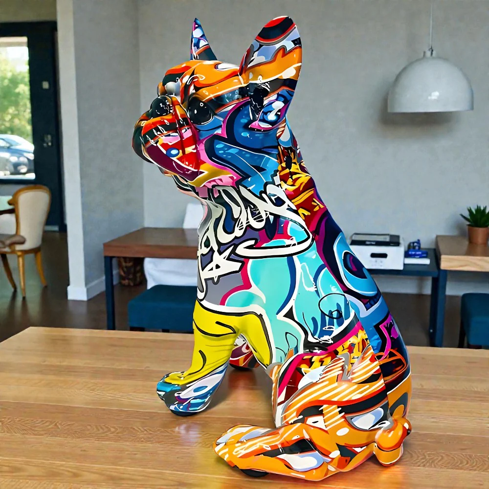 Artistic Bulldog Graffiti Figurine - Image 4