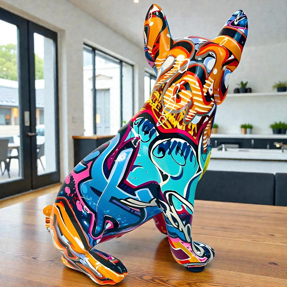 Artistic Bulldog Graffiti Figurine - Image 5