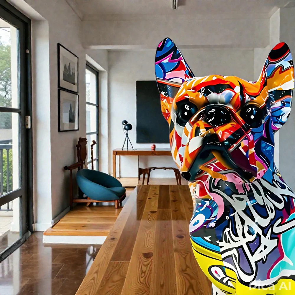Artistic Bulldog Graffiti Figurine - Image 6