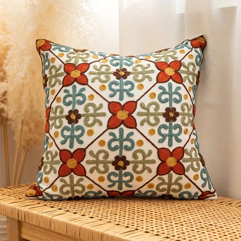 Aurae Embroidered Vintage Cushion Cover - Image 4