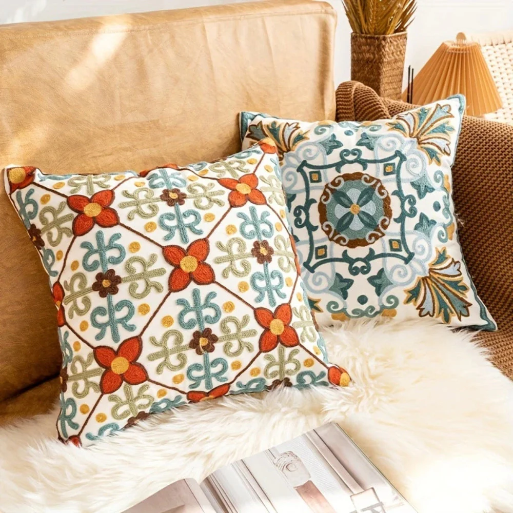Aurae Embroidered Vintage Cushion Cover - Image 5