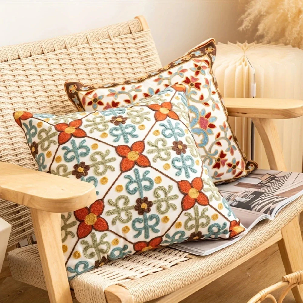 Aurae Embroidered Vintage Cushion Cover - Image 6