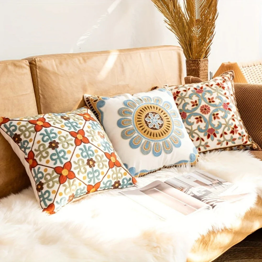 Aurae Embroidered Vintage Cushion Cover - Image 7