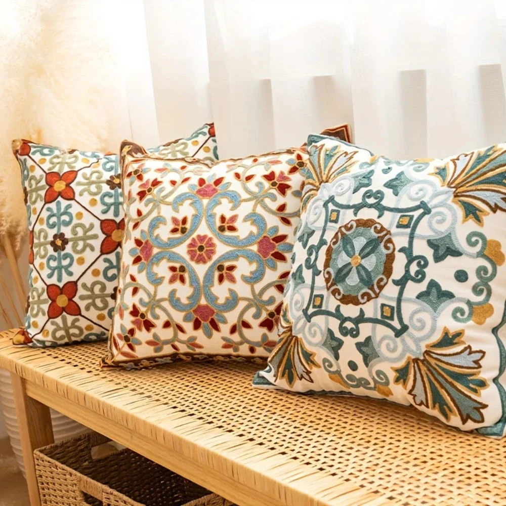 Aurae Embroidered Vintage Cushion Cover - Image 8