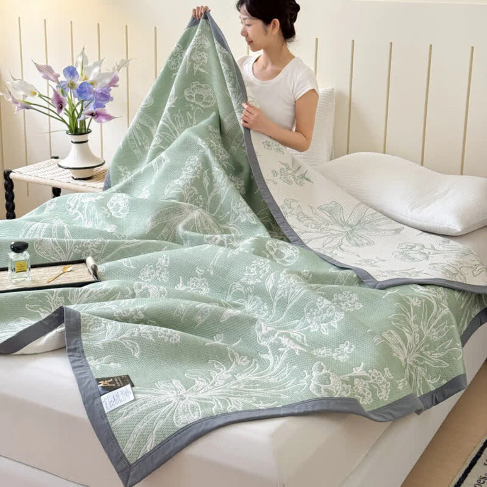 Aurea Reversible Cotton Gauze Blanket - Image 2