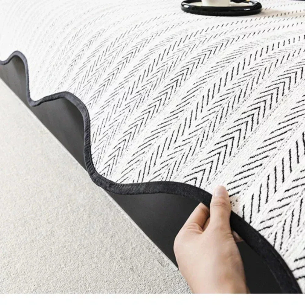 Aurivelle Herringbone Scallop Edge Sofa Cover - Image 8
