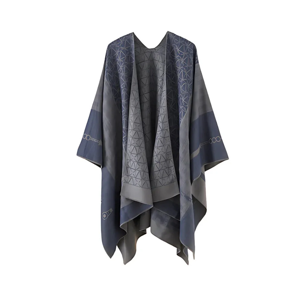 Auron Geometric Acrylic Poncho Shawl - Image 3