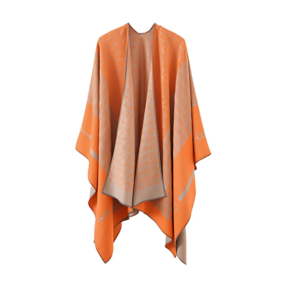 Auron Geometric Acrylic Poncho Shawl - Image 7