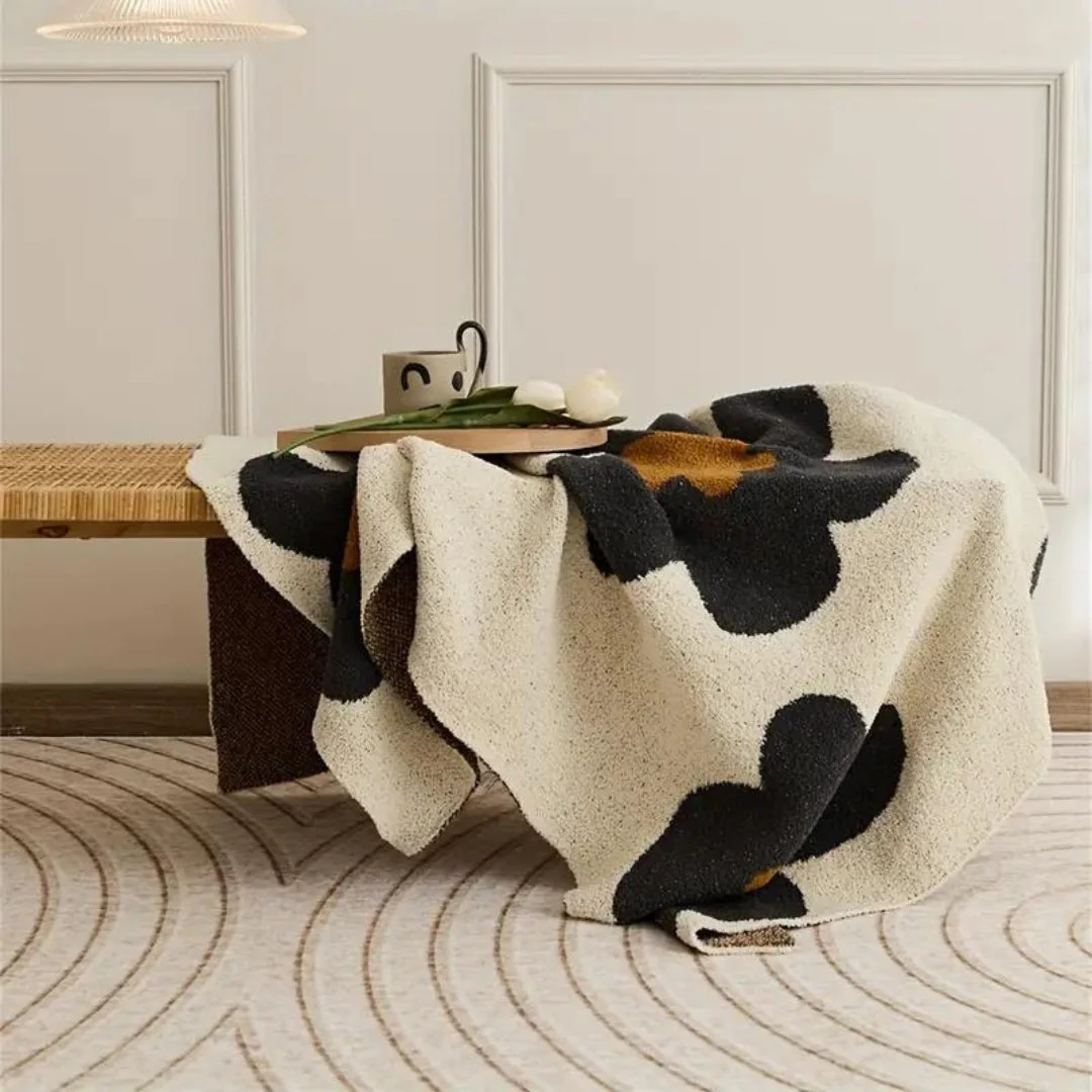 Aurora Bloom | Floral Knitted Blanket - Image 4
