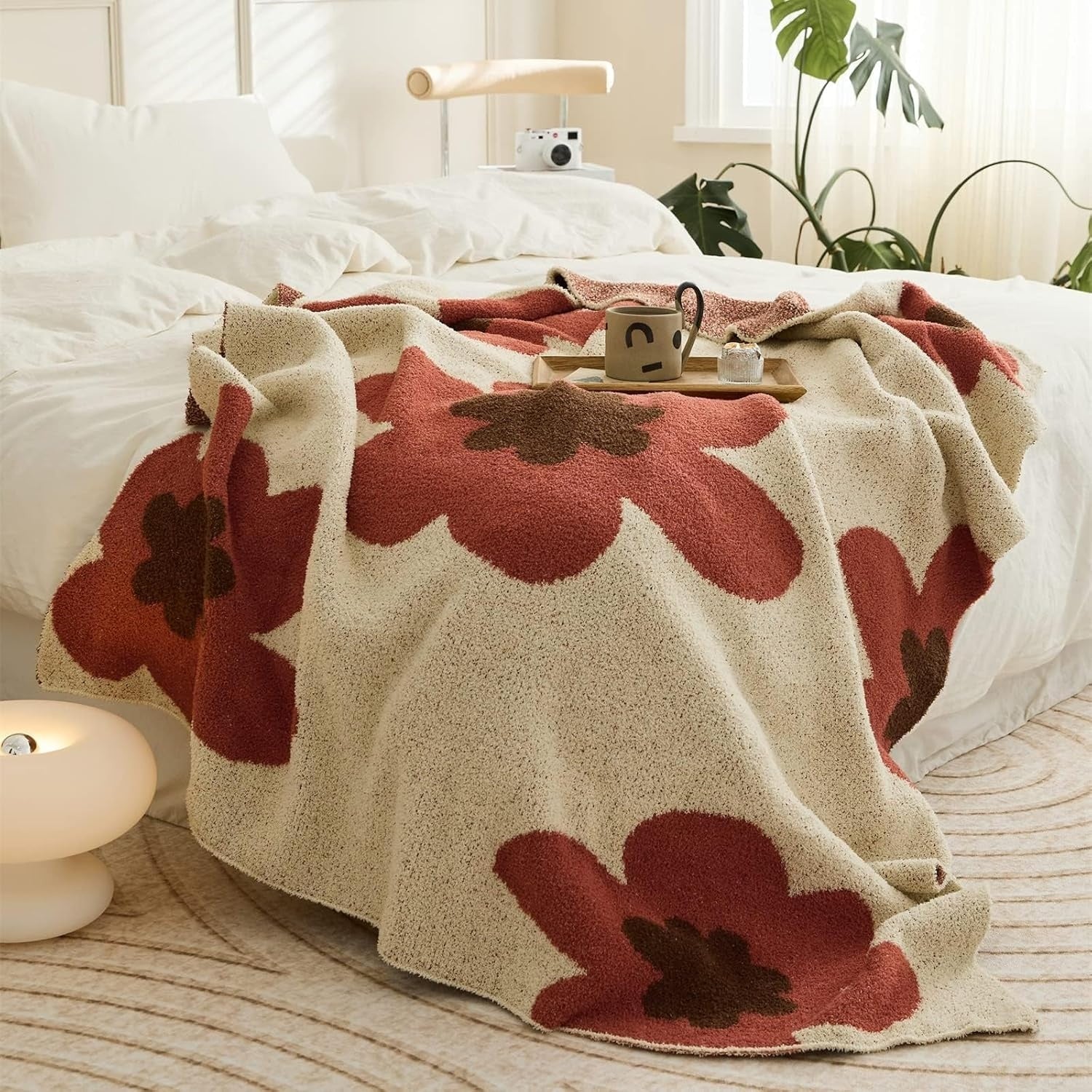 Aurora Bloom | Floral Knitted Blanket - Image 7