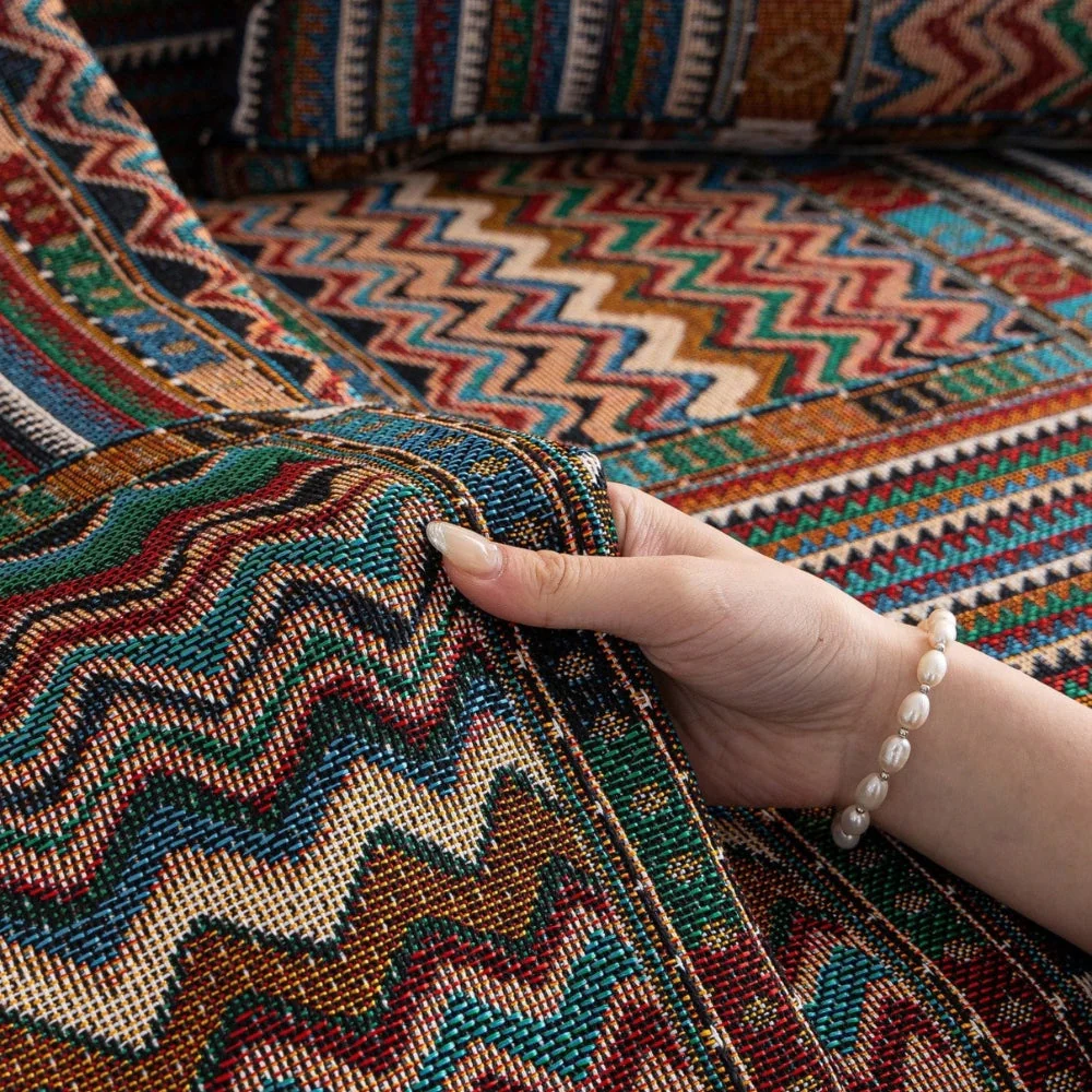 Aurora Stripes Boho Sofa Cover - Image 4