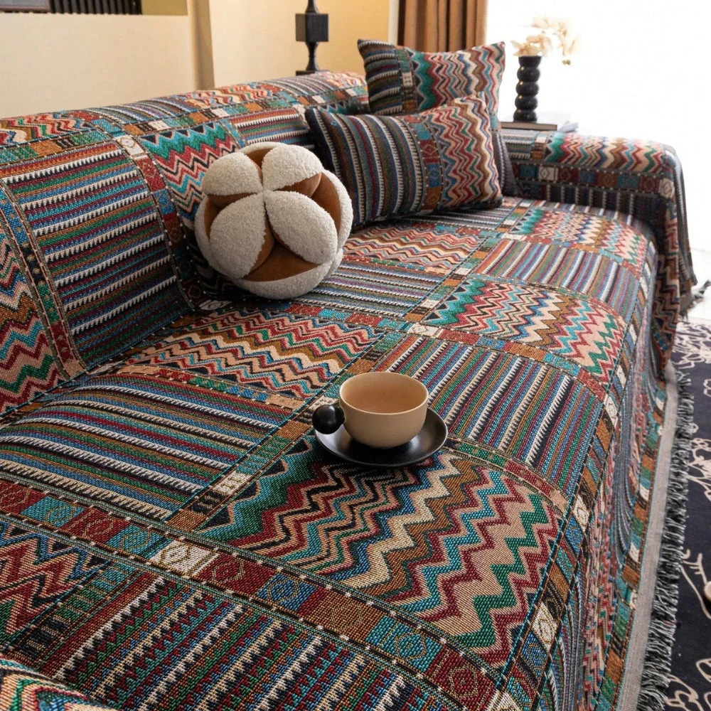 Aurora Stripes Boho Sofa Cover - Image 7