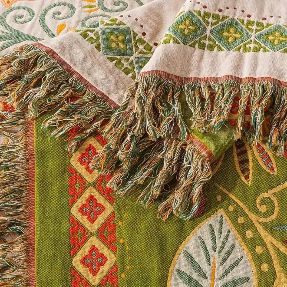 Autumn Leaf Boho Reversible Blanket - Image 6