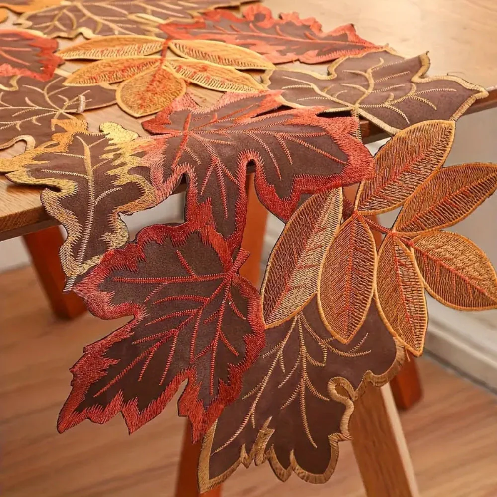Autumn Leaves Table Runner for Dining Decor - Image 3