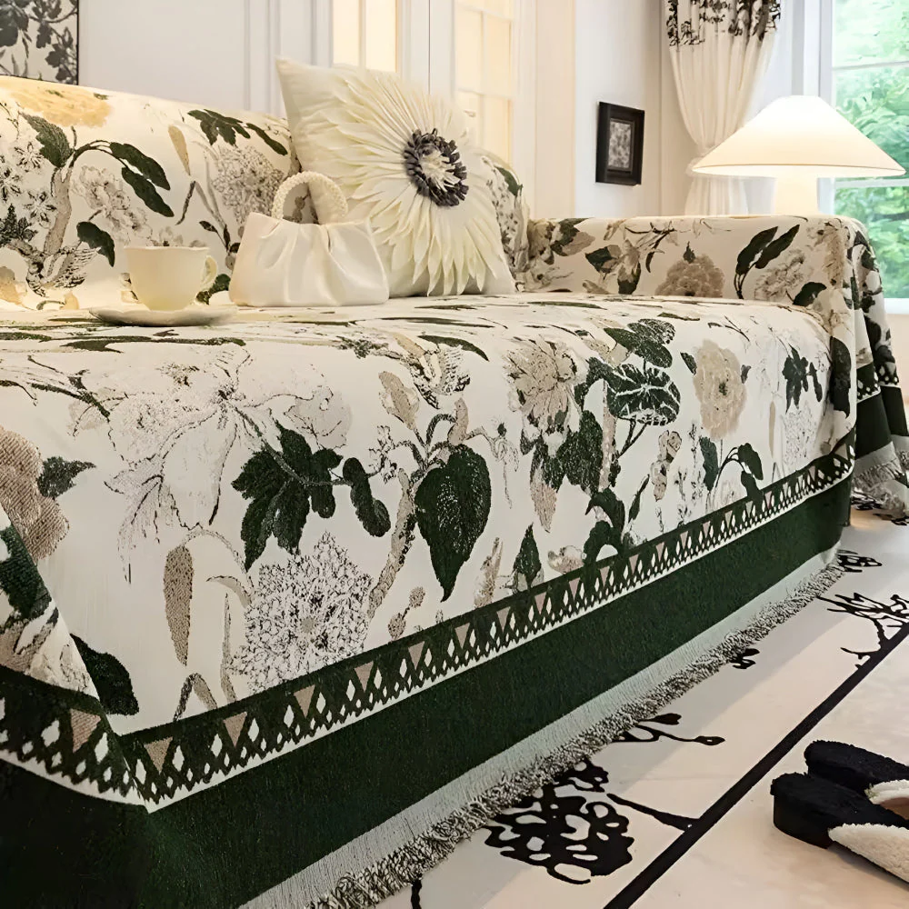 Autumn Vines Jacquard Sofa Cover - Image 10