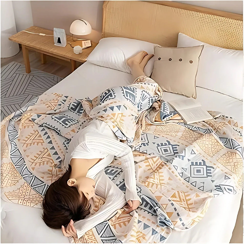 Aztec Layers Pure Cotton Blanket - Image 4