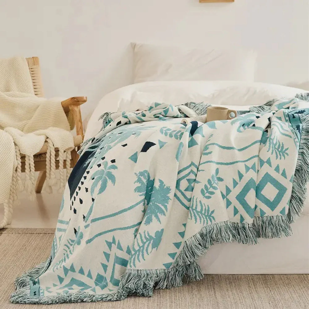 Azura Boho Geometric Knit Blanket