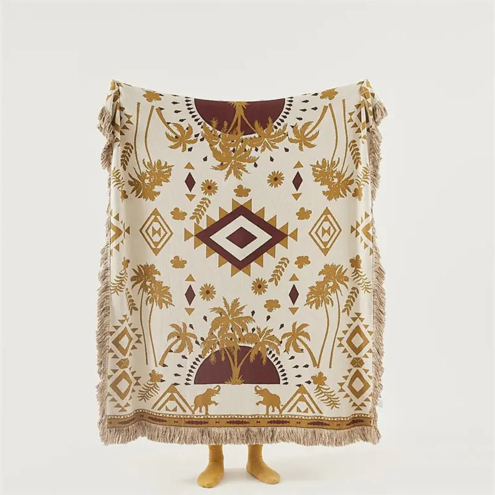 Azura Boho Geometric Knit Blanket - Image 2