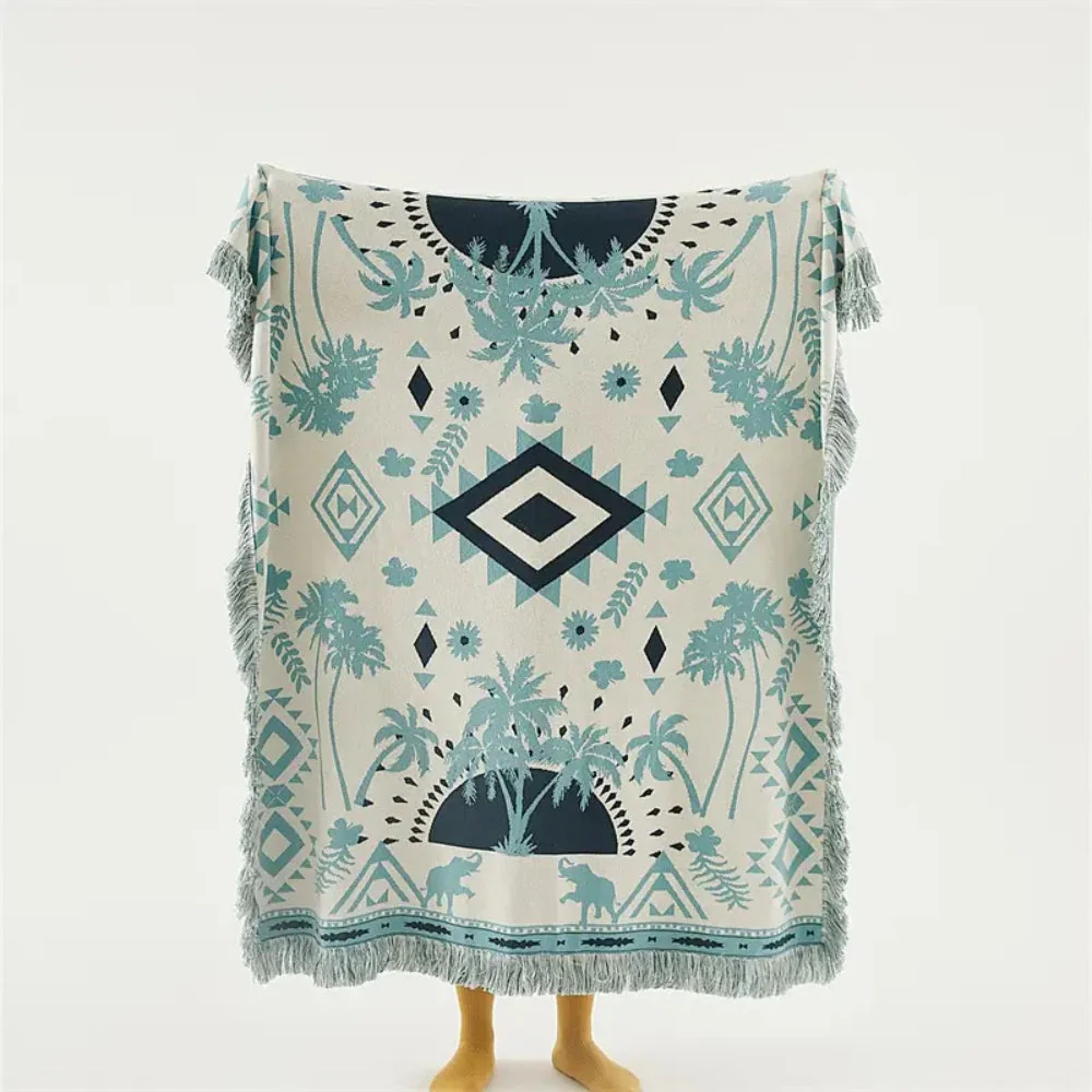 Azura Boho Geometric Knit Blanket - Image 3