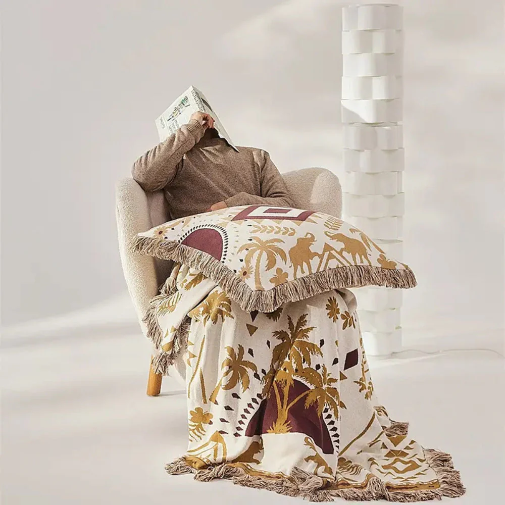 Azura Boho Geometric Knit Blanket - Image 4