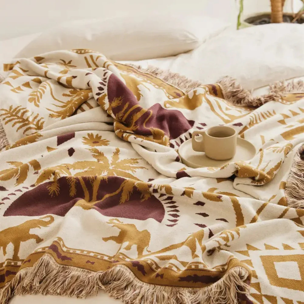 Azura Boho Geometric Knit Blanket - Image 8