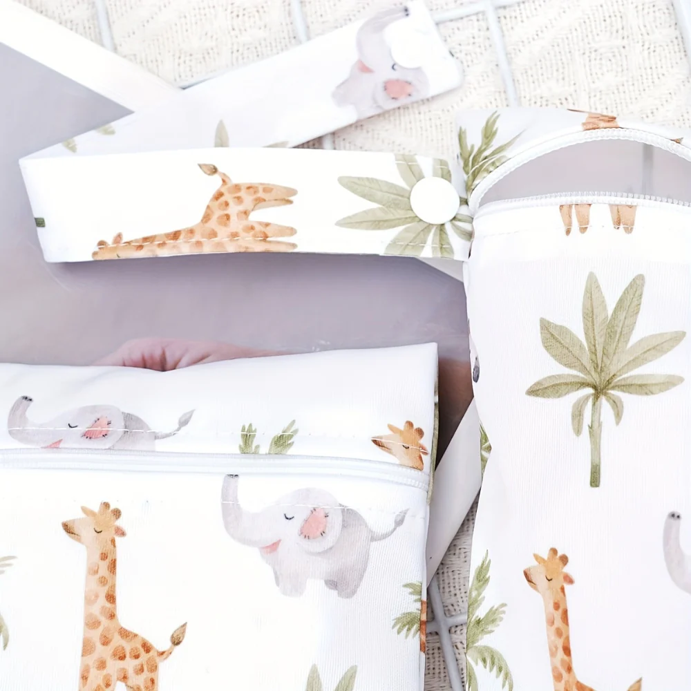 Baby Zoo Safari Print Reusable Wet Dry Bag | 3pcs Set - Image 2