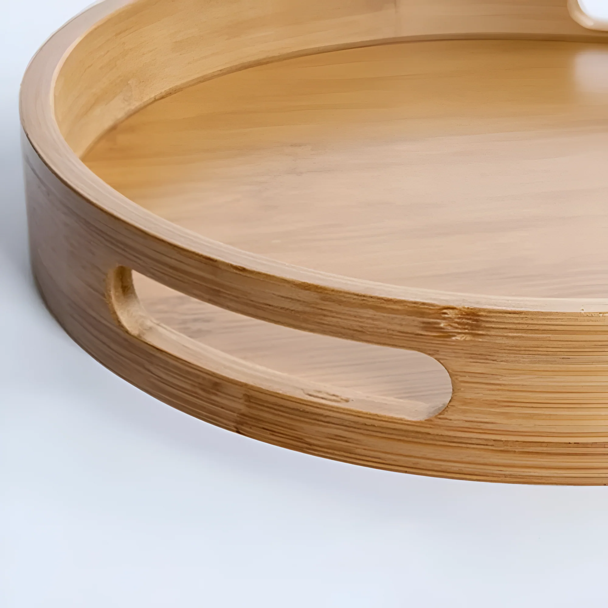Bamboo Wood Round Serving Tray - Image 4