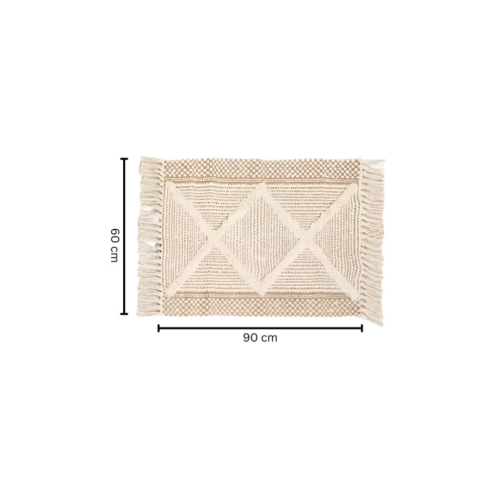 Beige Textured Fringe Tassel Rug - Image 5