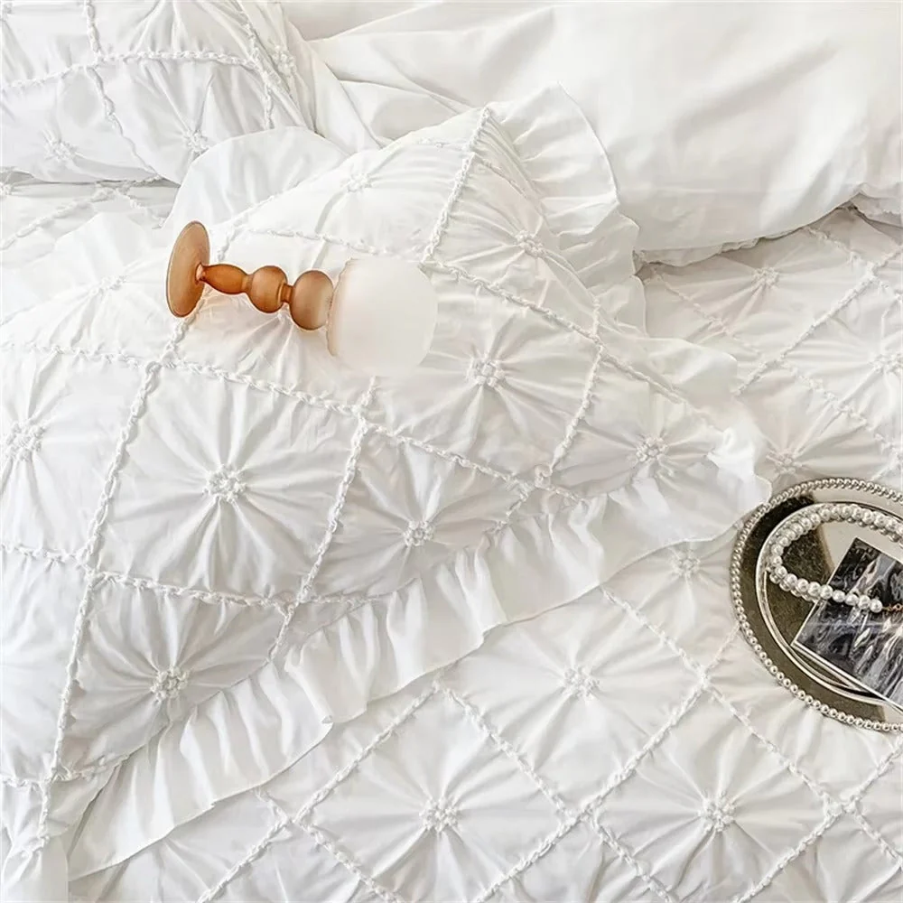 Belle Cotton Plush Ruffle Bedding | 4pcs Set - Image 8